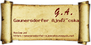 Gaunersdorfer Ajnácska névjegykártya